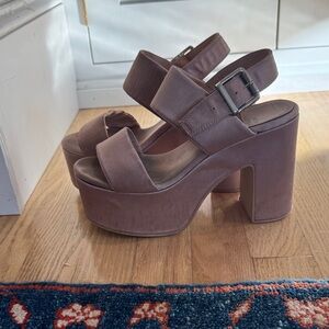 Jeffrey Campbell Elegant Mauve Satin Platform Sandals